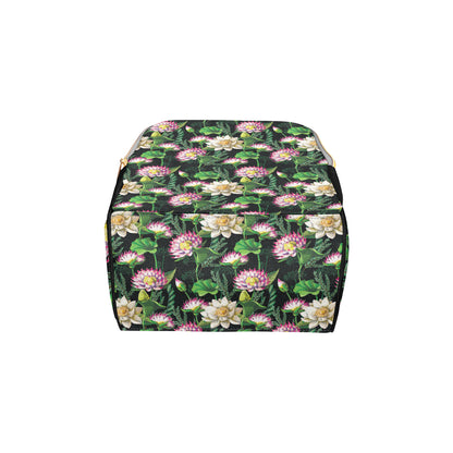 Water Lily Pattern Print Design WL010 Diaper Bag Backpack