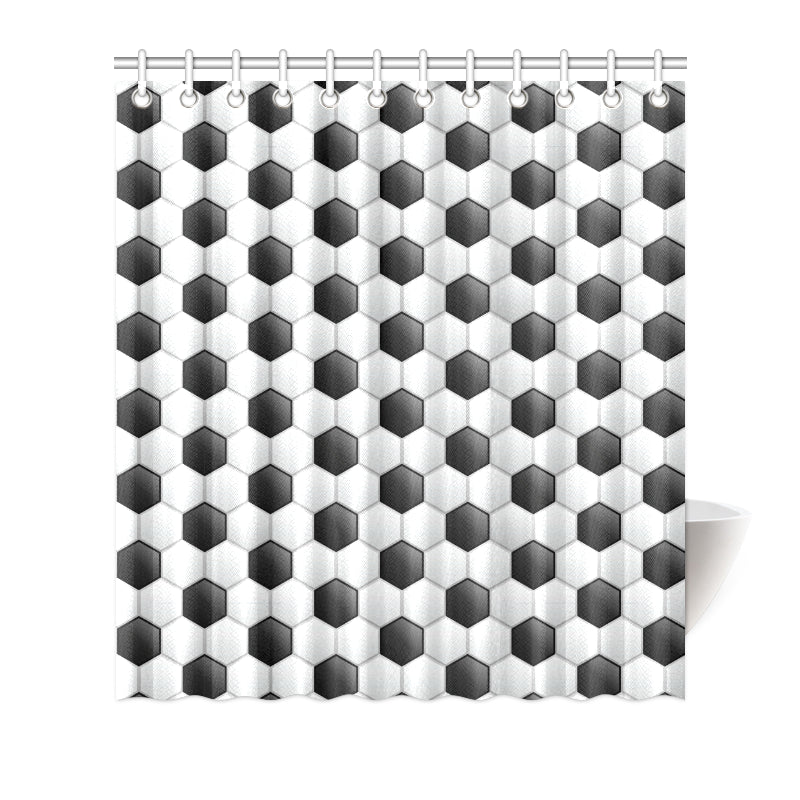 Soccer Ball Texture Print Pattern Shower Curtain