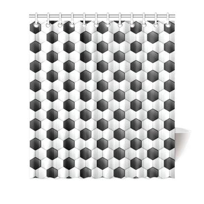 Soccer Ball Texture Print Pattern Shower Curtain