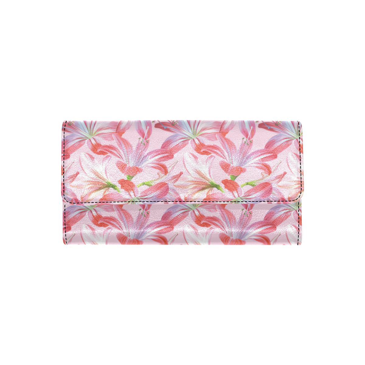 Amaryllis Pattern Print Design 02 Women's Trifold Wallet