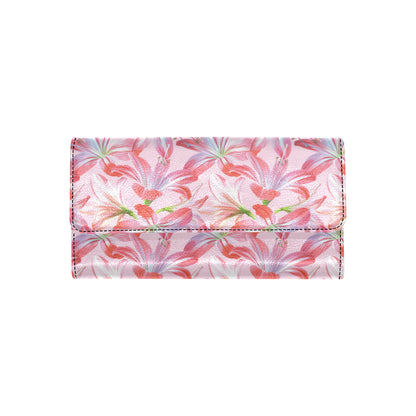 Amaryllis Pattern Print Design 02 Women's Trifold Wallet