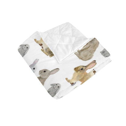 Rabbit Pattern Print Design 02 Premium Quilt
