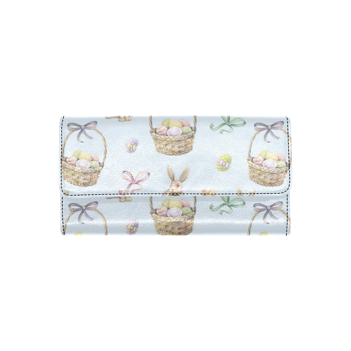 Rabbit Easter Eggs Pattern Print Design 03 Women's Trifold Wallet