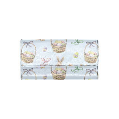 Rabbit Easter Eggs Pattern Print Design 03 Women's Trifold Wallet