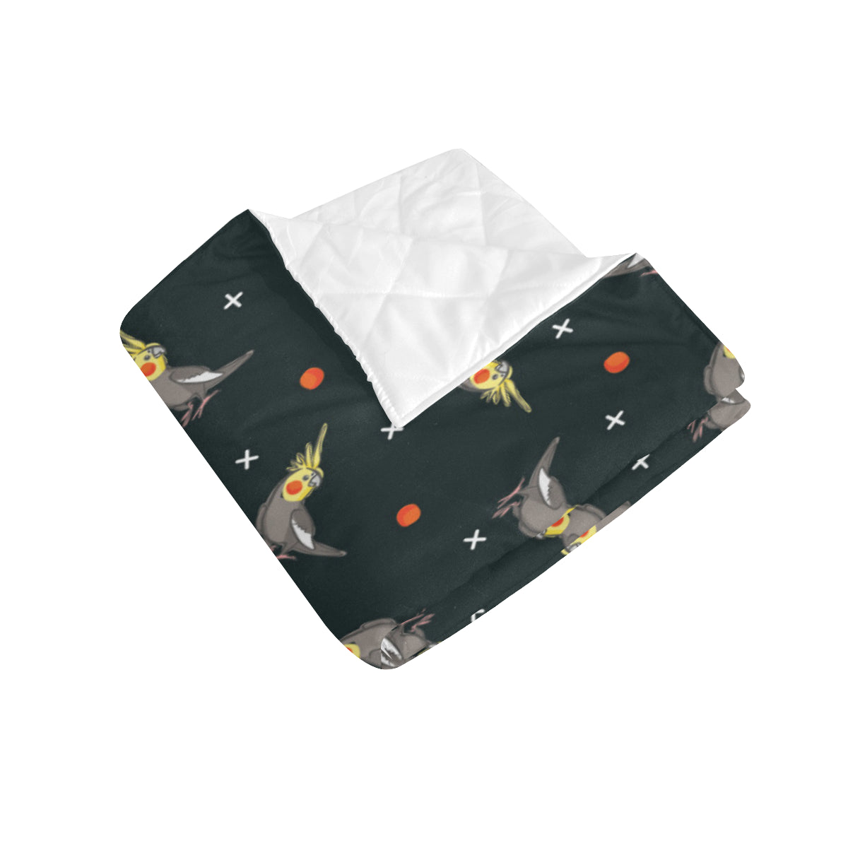 Cockatiel Pattern Print Design 02 Premium Quilt