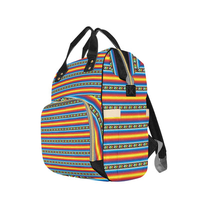 Mexican Blanket ZigZag Print Pattern Diaper Bag Backpack