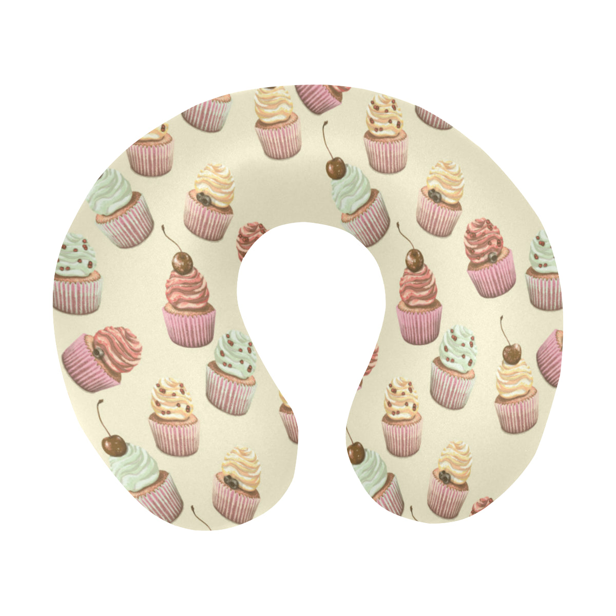 Cupcake Pattern Print Design 04 U-Shaped Travel Neck Pillow