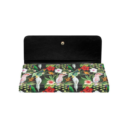 Tropical Flower Pattern Print Design TF03 Women's Trifold Wallet
