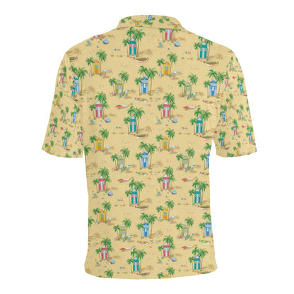 Beach Themed Pattern Print Design 01 Men Polo Shirt
