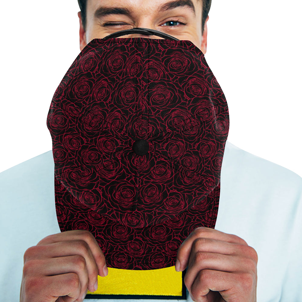 Red Rose Design Print Snapback Cap