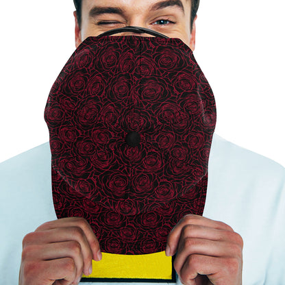 Red Rose Design Print Snapback Cap