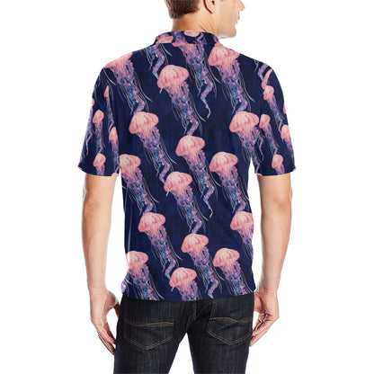 Jellyfish Pattern Print Design 03 Men Polo Shirt