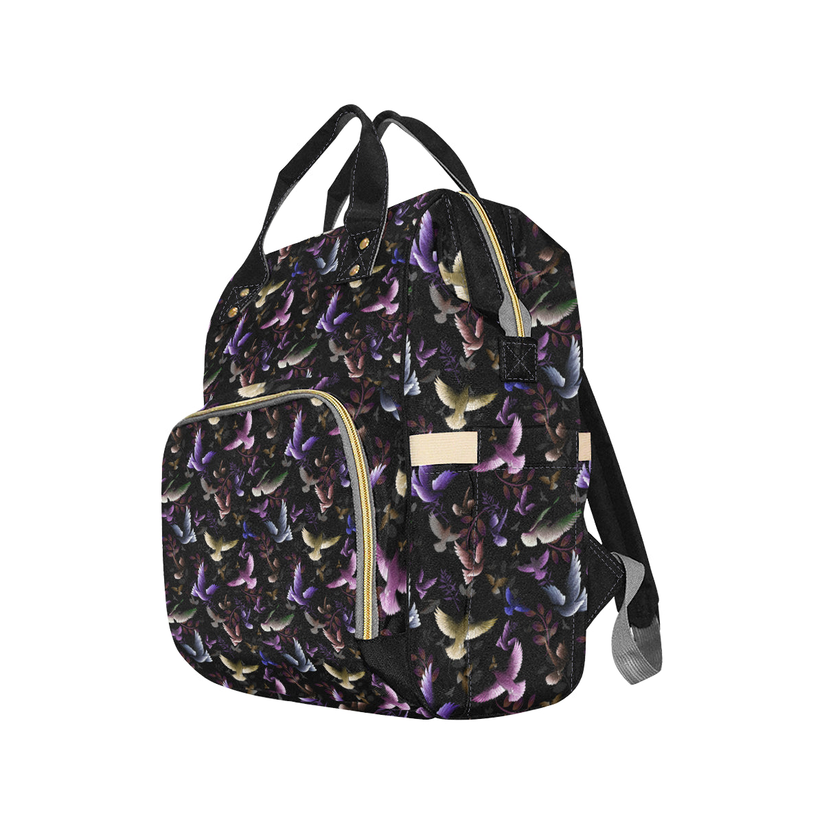 Pigeon Pattern Print Design 01 Diaper Bag Backpack