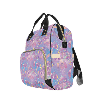 Psychedelic Mushroom Pattern Print Design A01 Diaper Bag Backpack