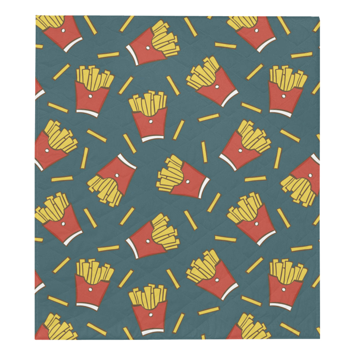 French Fried Pattern Print Design 04 Premium Quilt