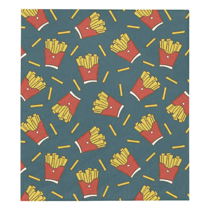 French Fried Pattern Print Design 04 Premium Quilt
