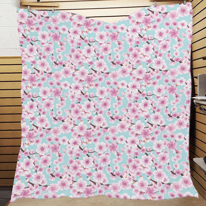 Cherry Blossom Pattern Print Design 01 Premium Quilt