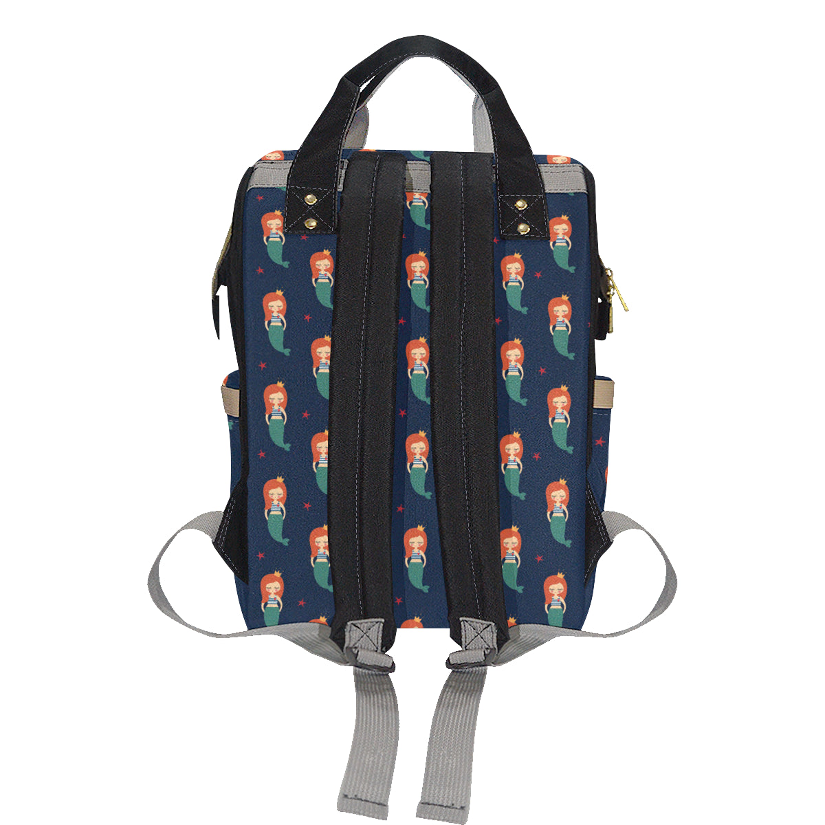 Mermaid Girl Pattern Print Design 01 Diaper Bag Backpack