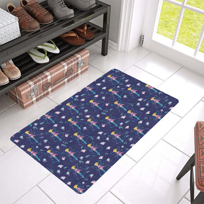 Fairy Cartoon Style Print Pattern Rubber Doormat