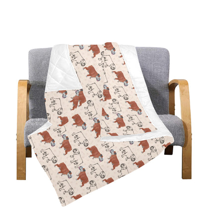 Bulldogs Pattern Print Design 04 Premium Quilt