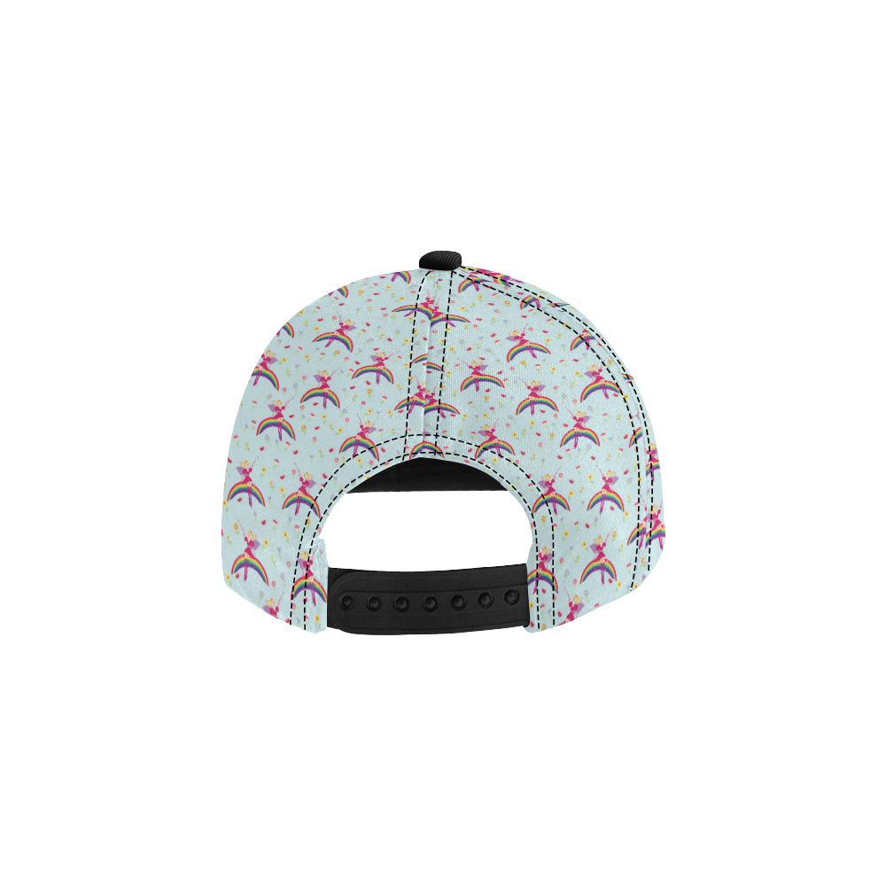 Fairy with Rainbow Print Pattern Snapback Cap