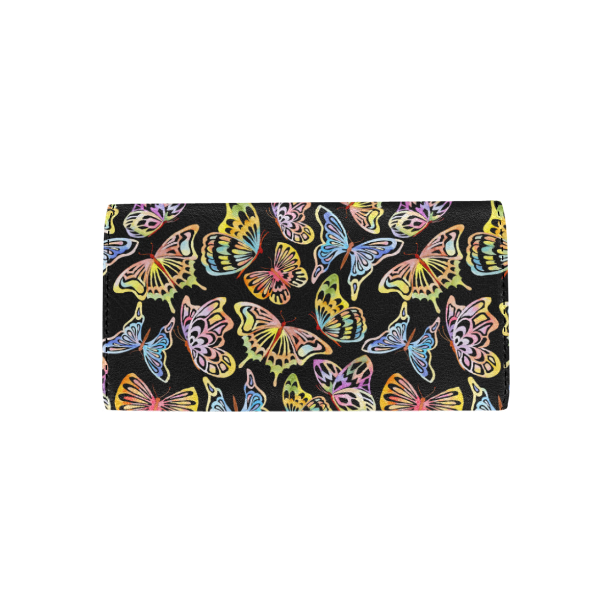 Butterfly Water Color Rainbow Women's Trifold Wallet
