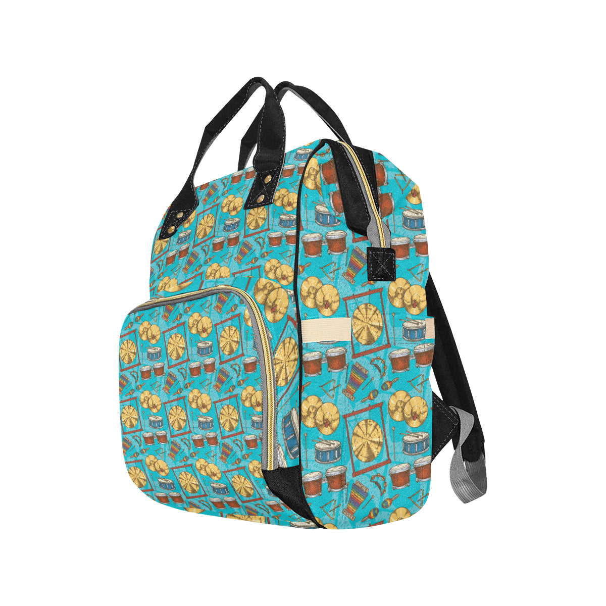 Percussion Pattern Print Design 03 Diaper Bag Backpack