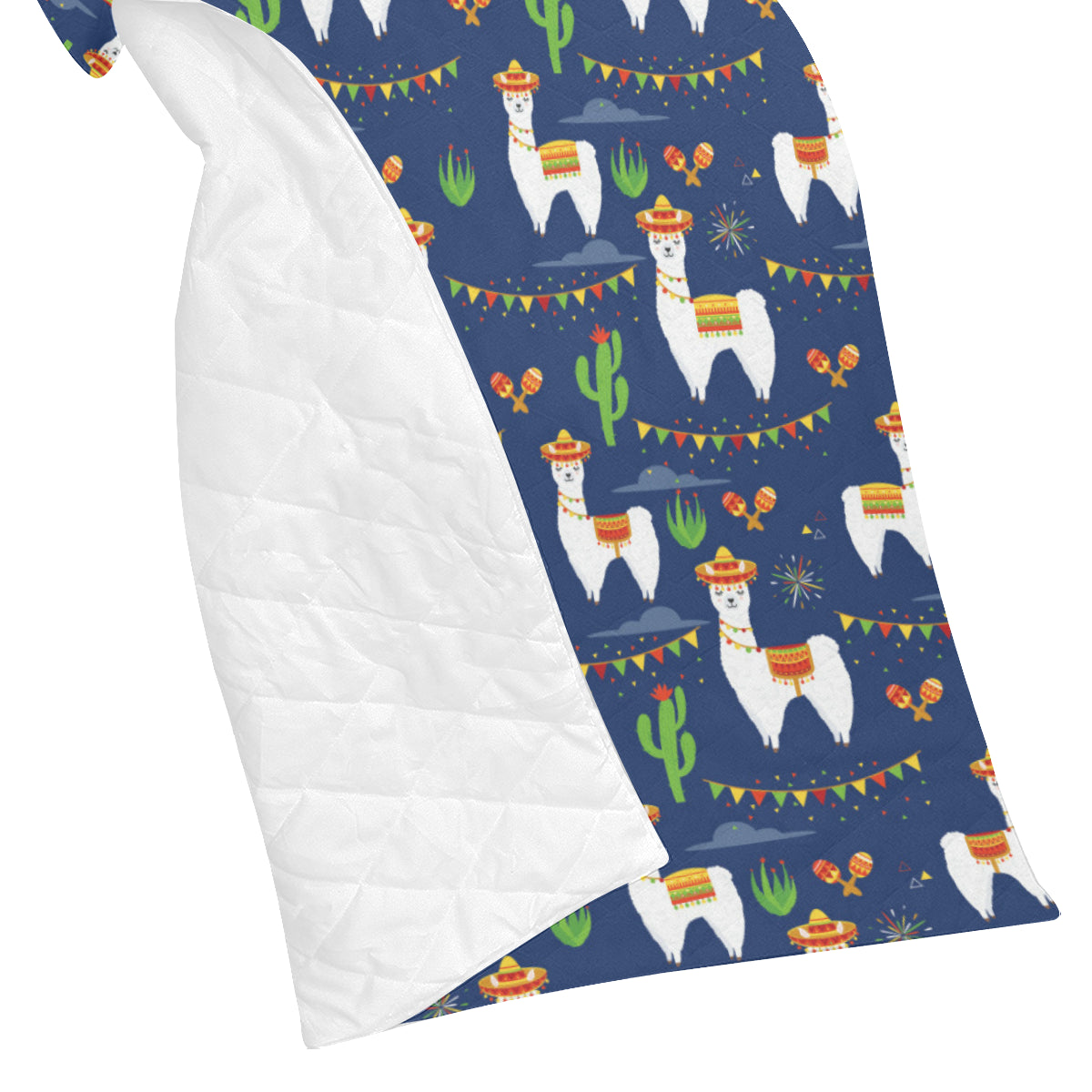 Llama Cactus Pattern Print Design 05 Premium Quilt