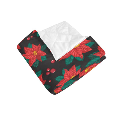 Poinsettia Pattern Print Design POT07 Premium Quilt