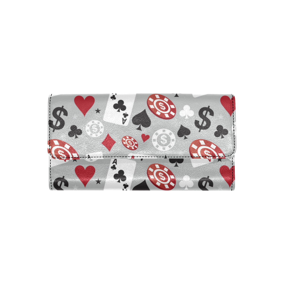 Casino Pattern Print Design 01 Women's Trifold Wallet