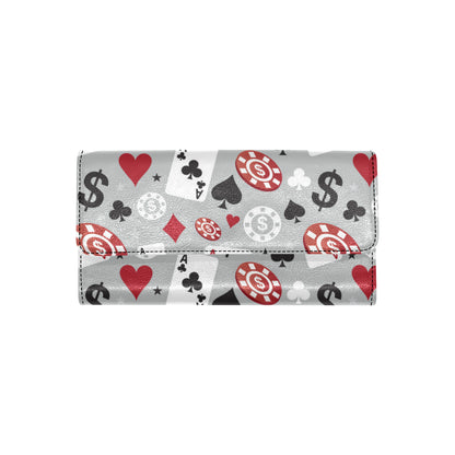 Casino Pattern Print Design 01 Women's Trifold Wallet