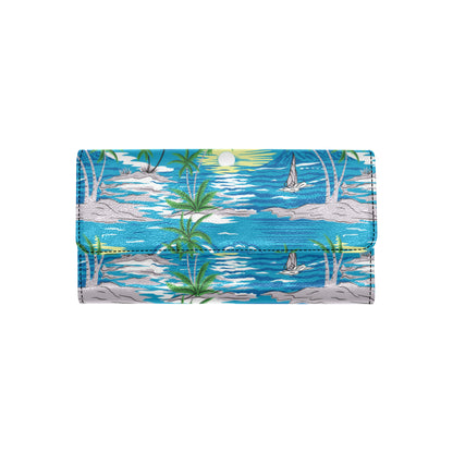 Palm Tree Beach Women's Trifold Wallet