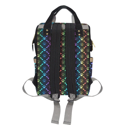 Paw Rainbow Pattern Print Design A01 Diaper Bag Backpack