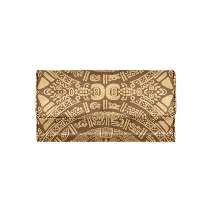 Mayan Pattern Print Design 01 Women's Trifold Wallet
