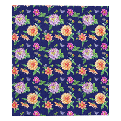 Dahlia Pattern Print Design DH010 Premium Quilt