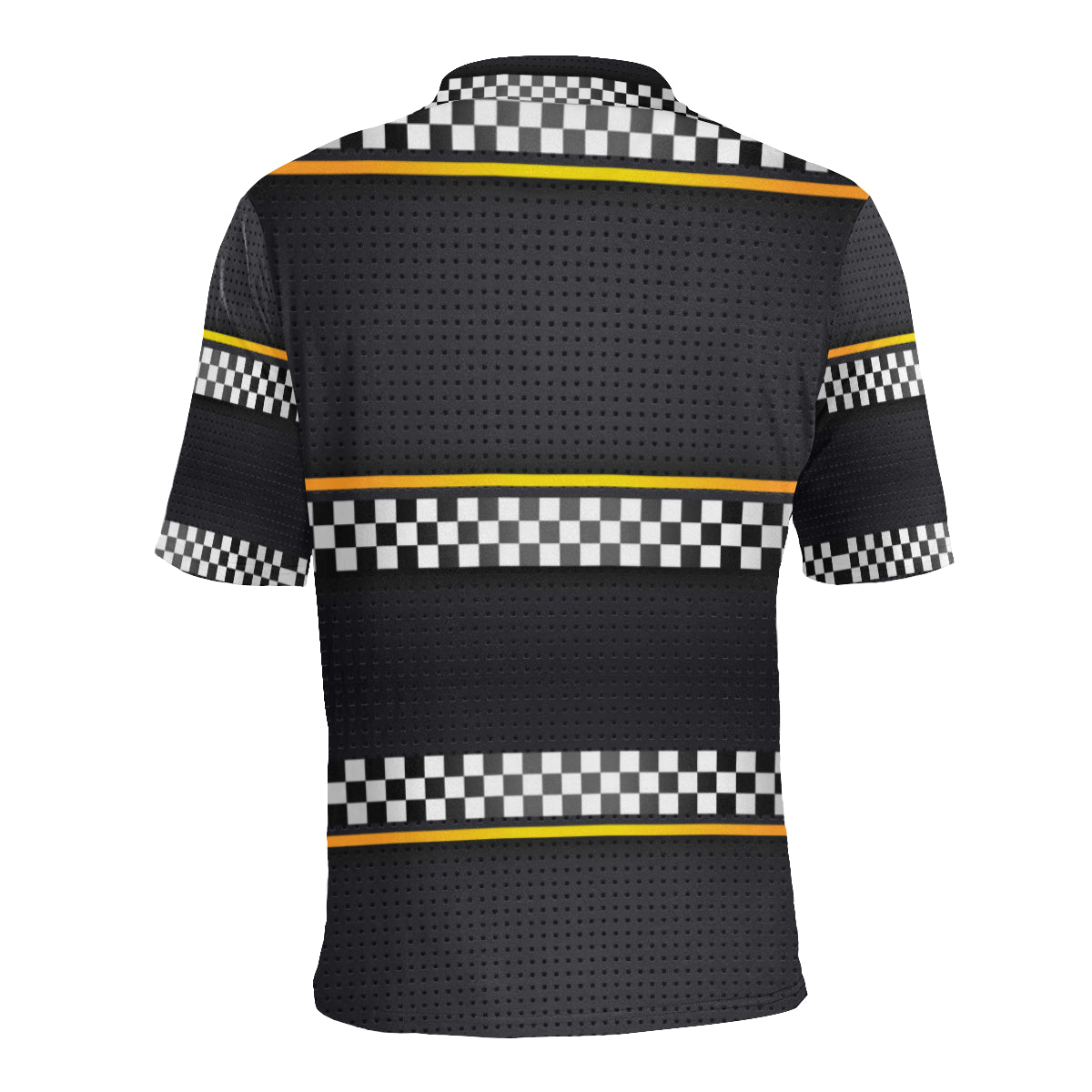 Checkered Flag Yellow Line Style Men Polo Shirt
