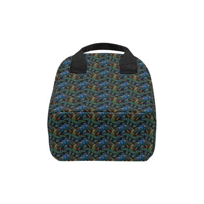 Peacock Themed Design Print Insulated Lunch Bag