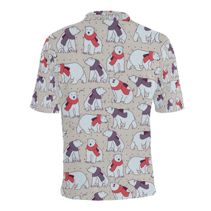 Polar Bear Pattern Print Design PB04 Men Polo Shirt