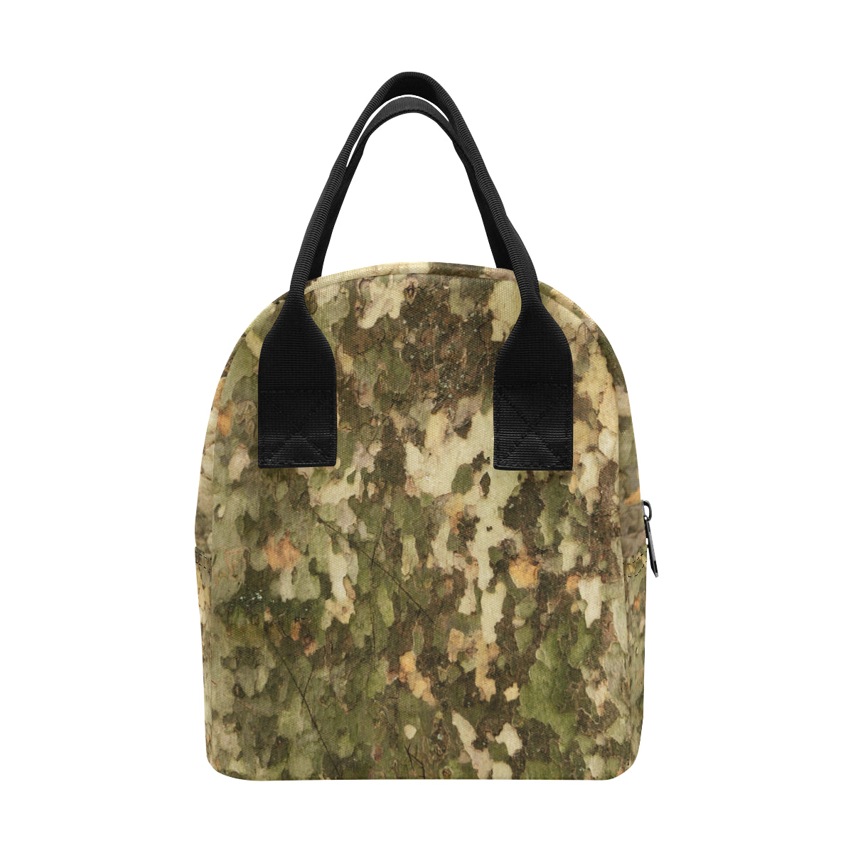 Camo Realistic Tree Texture Print Insulated Lunch Bag