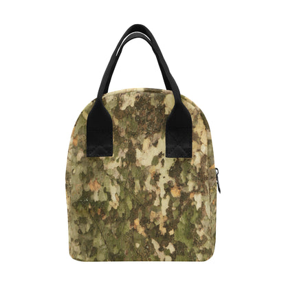 Camo Realistic Tree Texture Print Insulated Lunch Bag