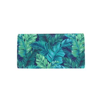 Banana Leaf Pattern Print Design BL05 Women's Trifold Wallet