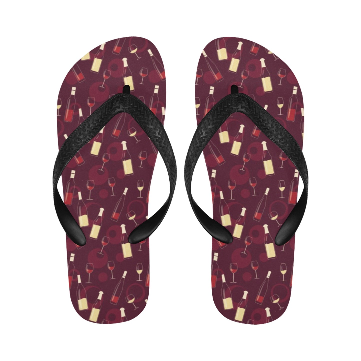 Wine Themed Print Design LKS302 Flip Flops