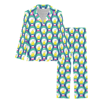 Bowling Pattern Print Design 04 Women's Long Pajama Set