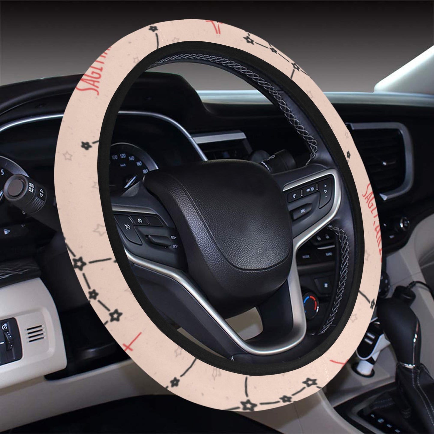Sagittarius Star Print Design LKS302 Steering Wheel Cover with Elastic Edge
