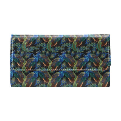 Peacock Themed Design Print Women's Trifold Wallet