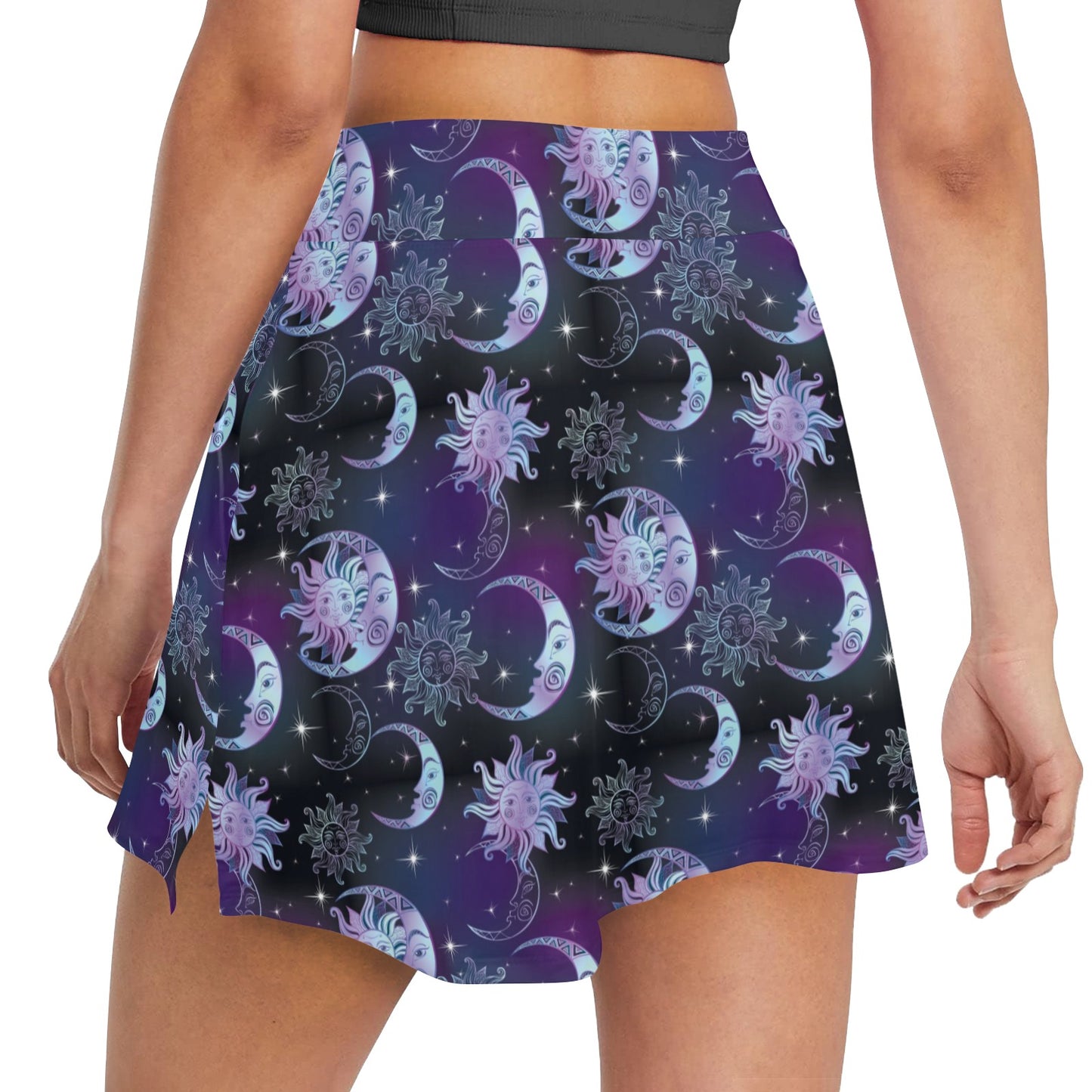 Sun Moon Print Design LKS303 17" Golf & Pickleball Skort with Pockets