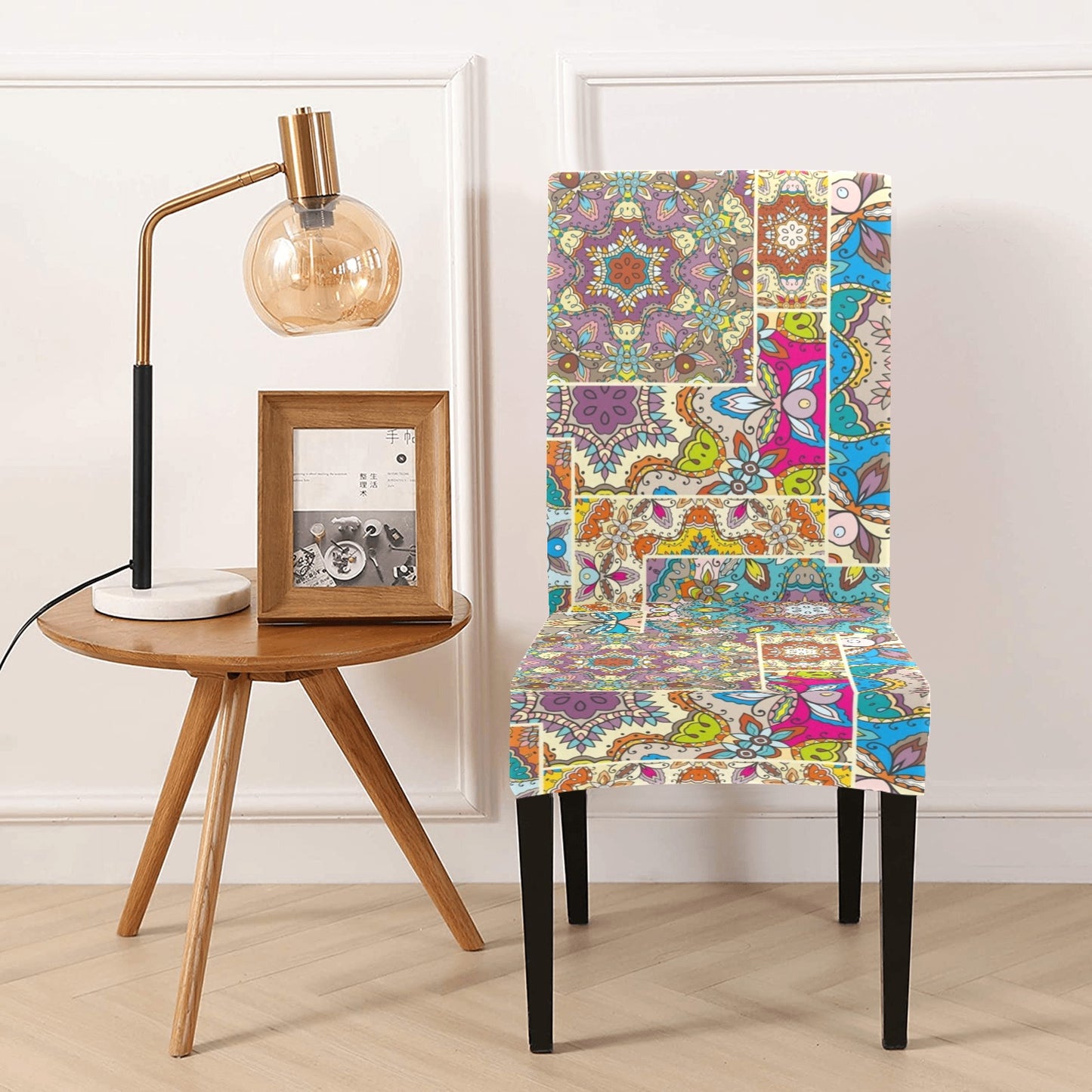 Patchwork Print Design LKS402 Dining Chair Slipcover