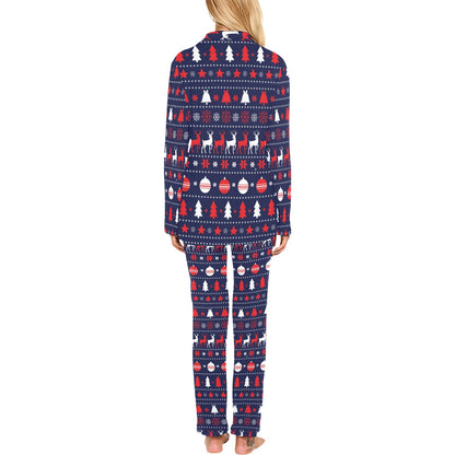 Reindeer Print Design LKS404 Women's Long Pajama Set