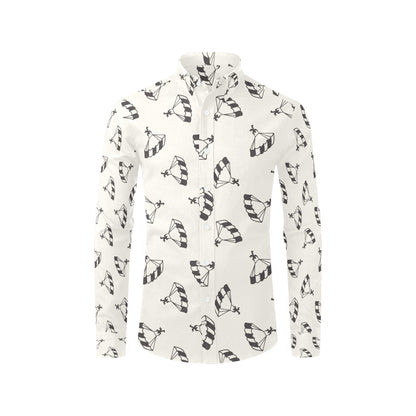 Skydiver Print Design LKS301 Men's Long Sleeve Dress Shirt