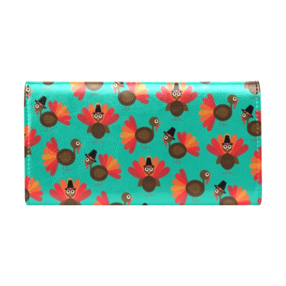 Turkey Print Design LKS402 Women's Trifold Wallet